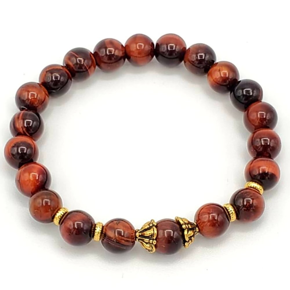 Stunning Red Tiger Eye beaded bracelet